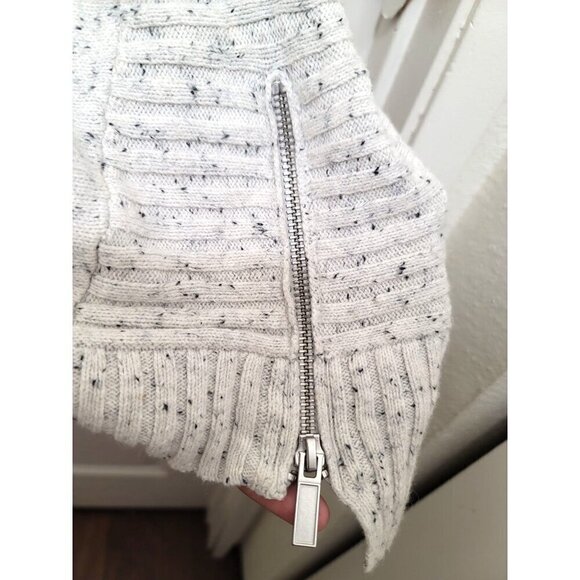 Talbots Women's Open-Front Speckled Cardigan With Zippered Sides - Picture 5 of 12